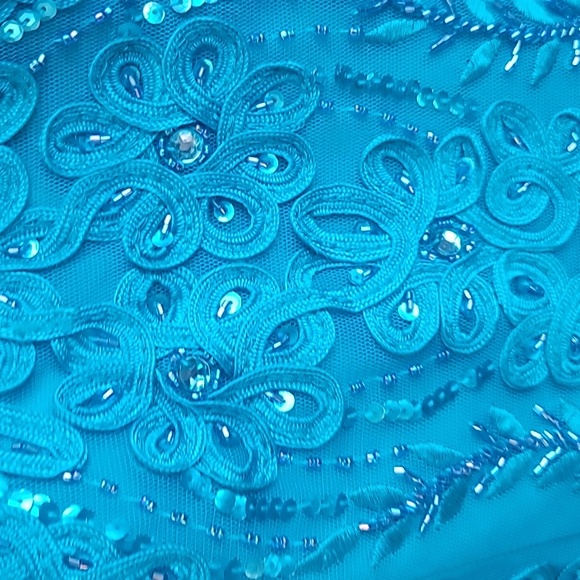 Sue Wong Nocturne Women's Dress Sequins and Beans Size 2 Teal Green 💚 - Picture 3 of 9